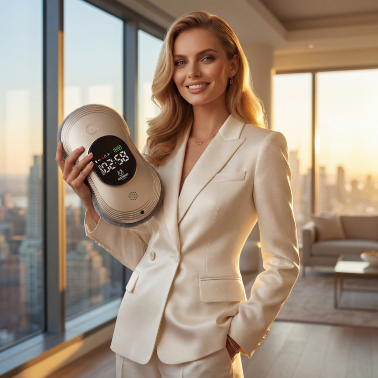 OX Glass Pro 3 Elite - robot w ręce kobiety w salonie.png